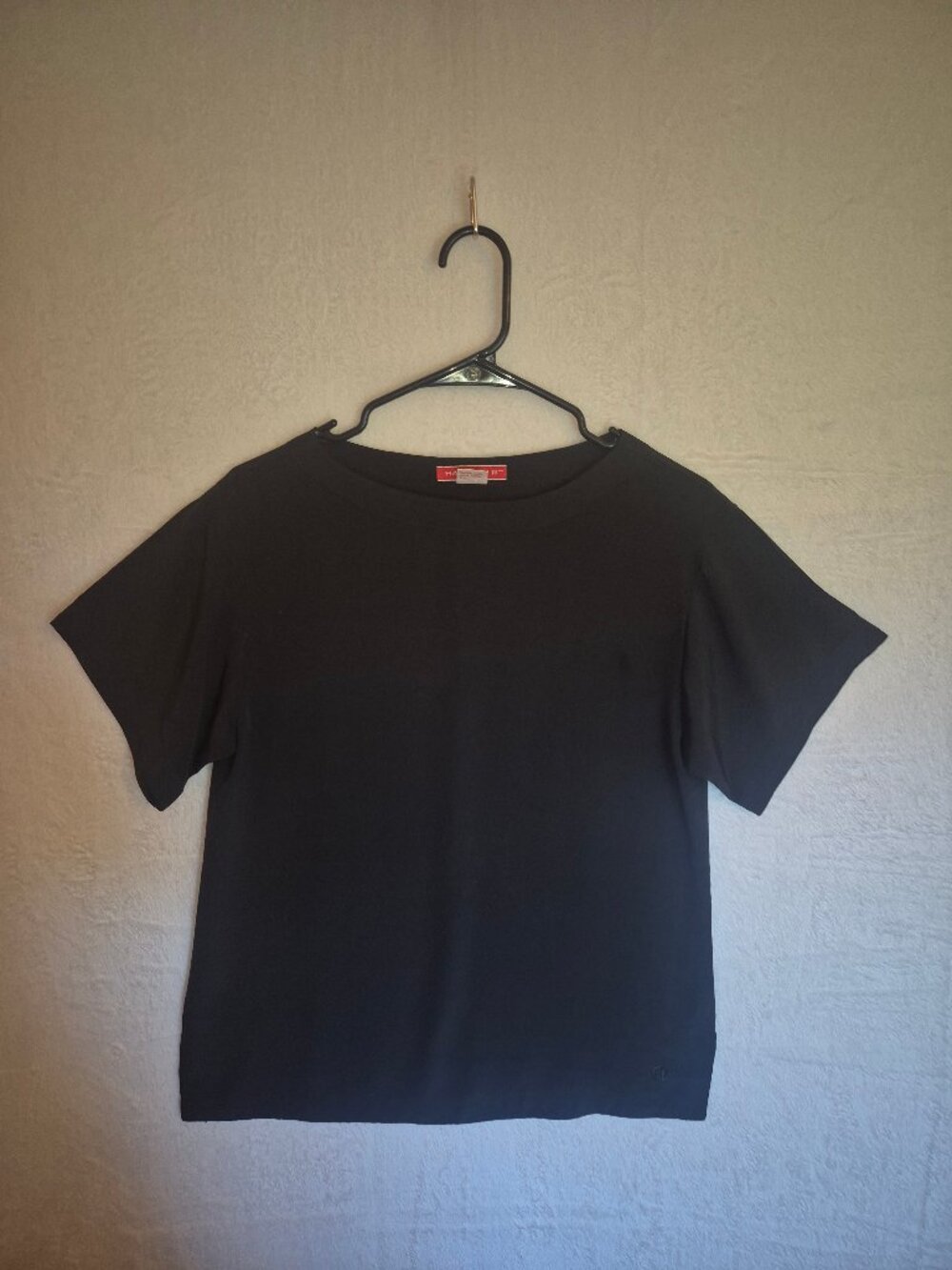 Vintage Halston III Black Satin Blouse Top Sz 6 S Quiet Luxury Minimalist Preppy